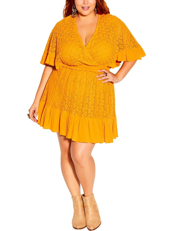 Women's Cozy Clothes Plus Womens Lace Knee Fit & Flare Dress