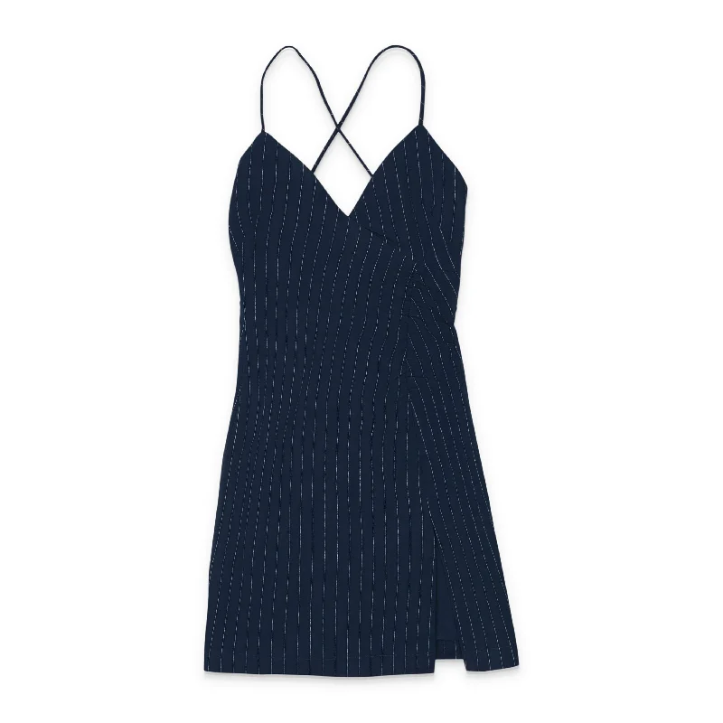 Clothes For Woman CALLIPYGIAN HIGH TIE NAVY SLIP DRESS