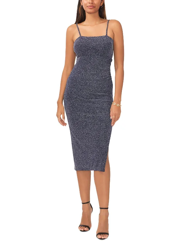 Casual Chic Womens Glitter Ruched Sheath Dress
