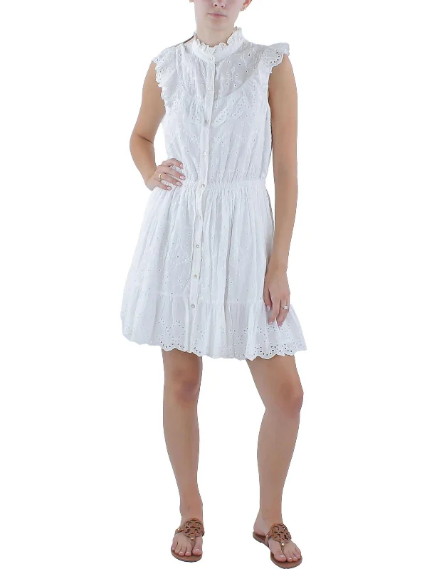 Contemporary Women's Clothing Womens Cotton Above Knee Fit & Flare Dress