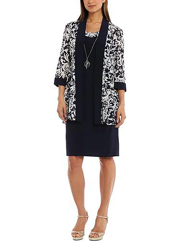 Women's High Street Fashion Plus Womens Paisley Elegant Two Piece Dress
