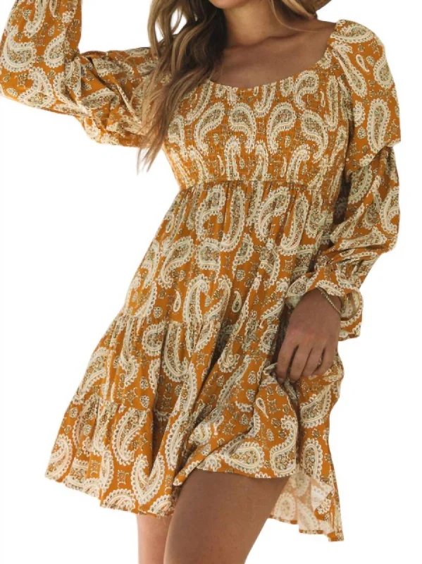 Women's Office Clothing Boho Dress In Yellow