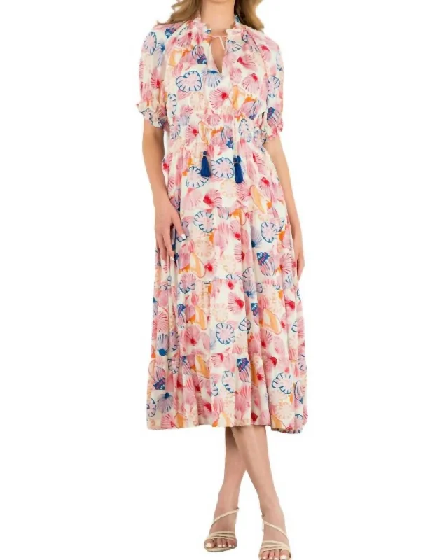 Women's Tops And Clothing Sally Tiered Dress In Cream/ Multi
