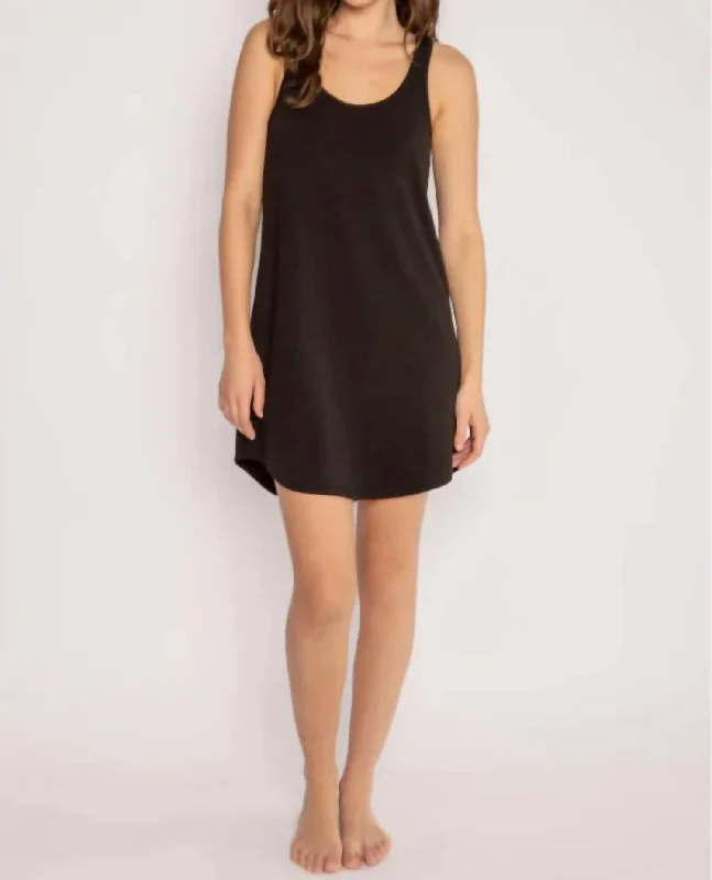 Comfortable Clothes Jammie Essentials Dress In Black