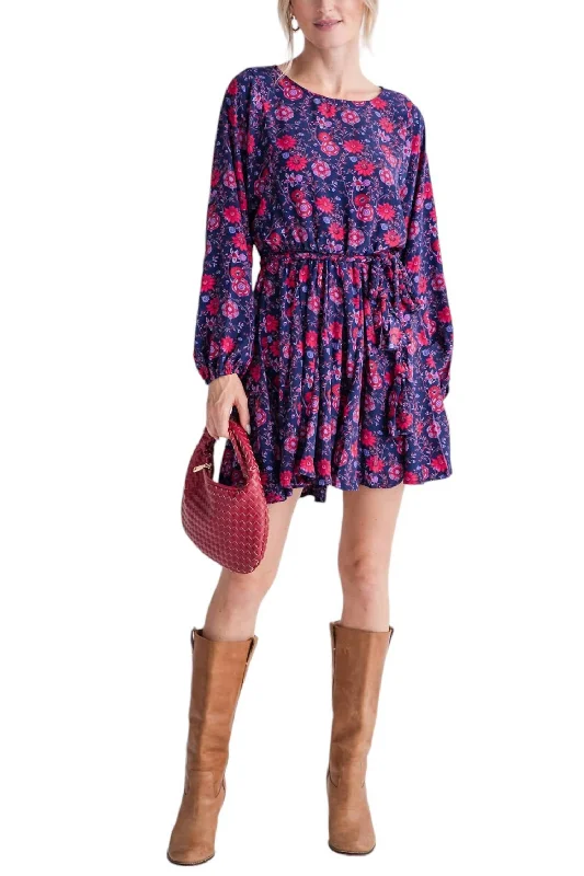 Timeless Elegance Flare Bottom Dress In Grape Red