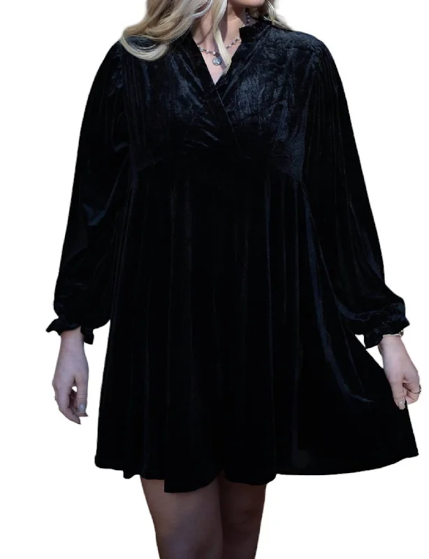 Fashion Women's Clothing Dinner For Two Dress In Black