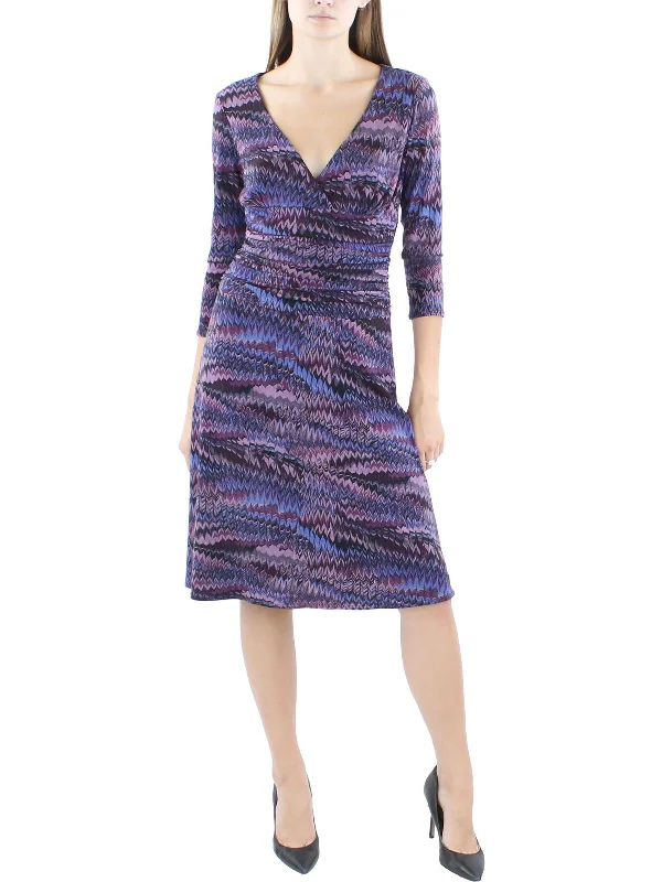 Women's Clothes And Garments Womens Printed Polyester Wear To Work Dress