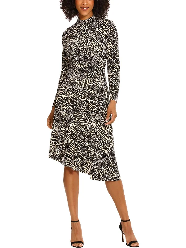 Online Boutiques Affordable Womens Matte Jersey Cinched Fit & Flare Dress