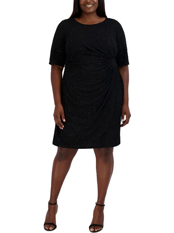 Women's Fashion Clothes Plus Womens Embellished Knee Sheath Dress