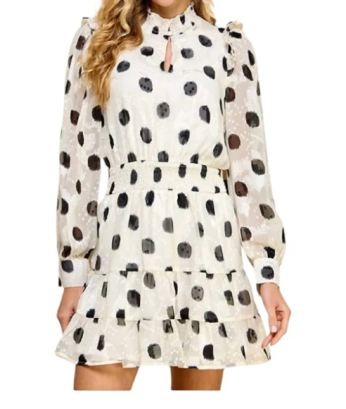 Casual Dresses for Women Spotted Socialite Dress In Black/white