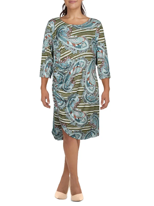 Women's Work Outfit For The Office Plus Womens Jersey Paisley Sheath Dress