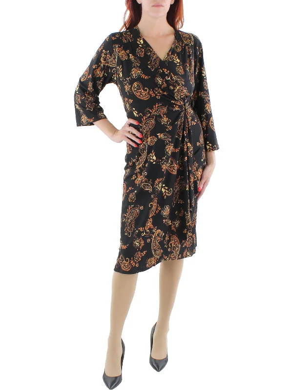 Women's Party Clothes Plus Womens Knit Printed Fit & Flare Dress