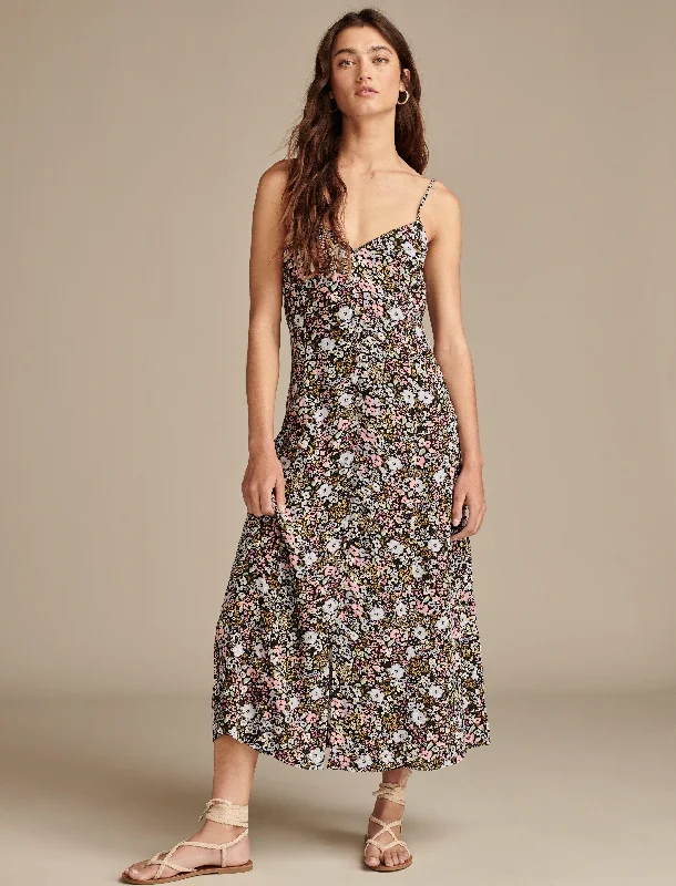 High Street Women's Fashion for Trendy Shoppers Lucky Brand Women's Button Front Slip Dress