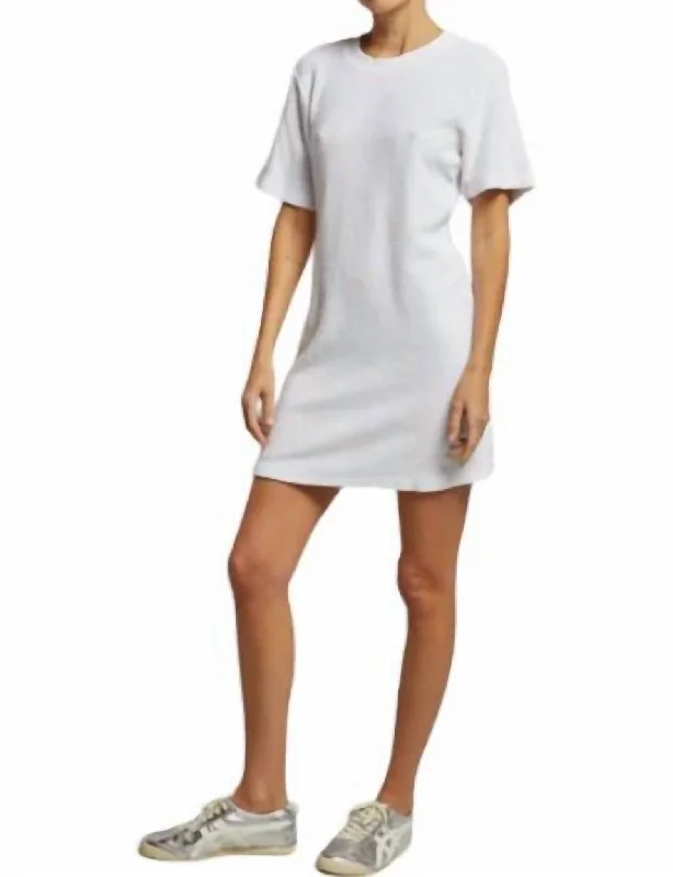 Sophisticated Women's Fashion Emilia Terry Dress In White