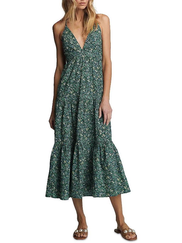 Everyday Fashion Womens Crepe Tea-Length Fit & Flare Dress