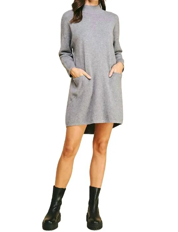 Women's Active Outfit For Fitness Blair Sweater Dress In Grey