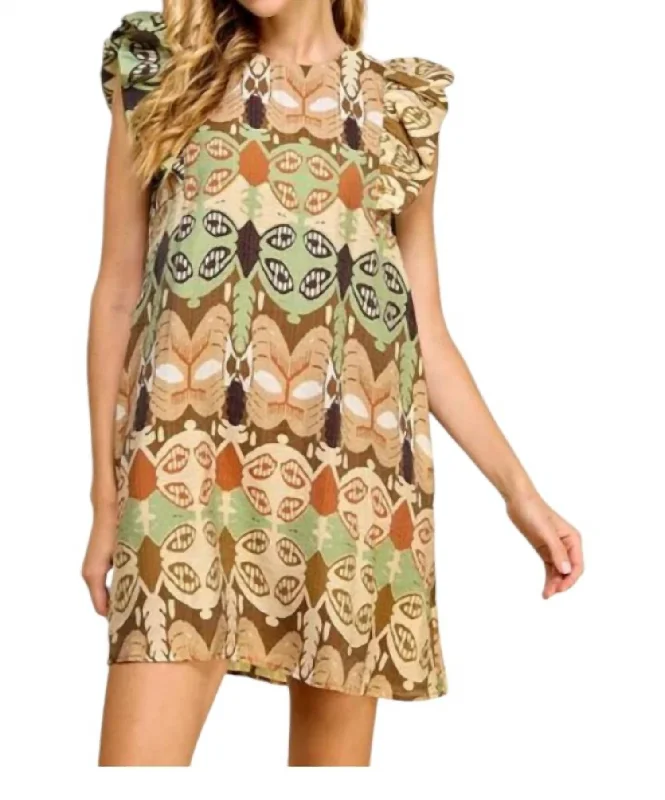 Stylish Loungewear for Women Luna's Lullaby Dress In Brown Multi