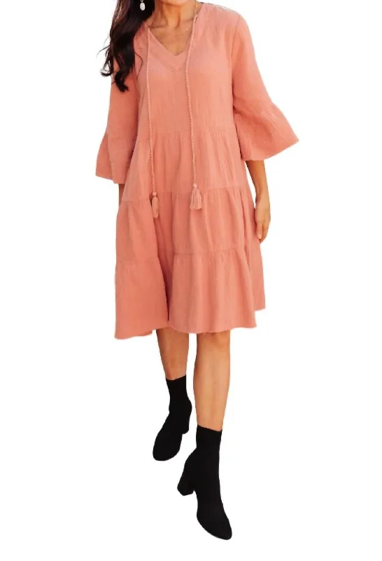 Women's Athletic Garments Sonnet Peasant Dress In Pink