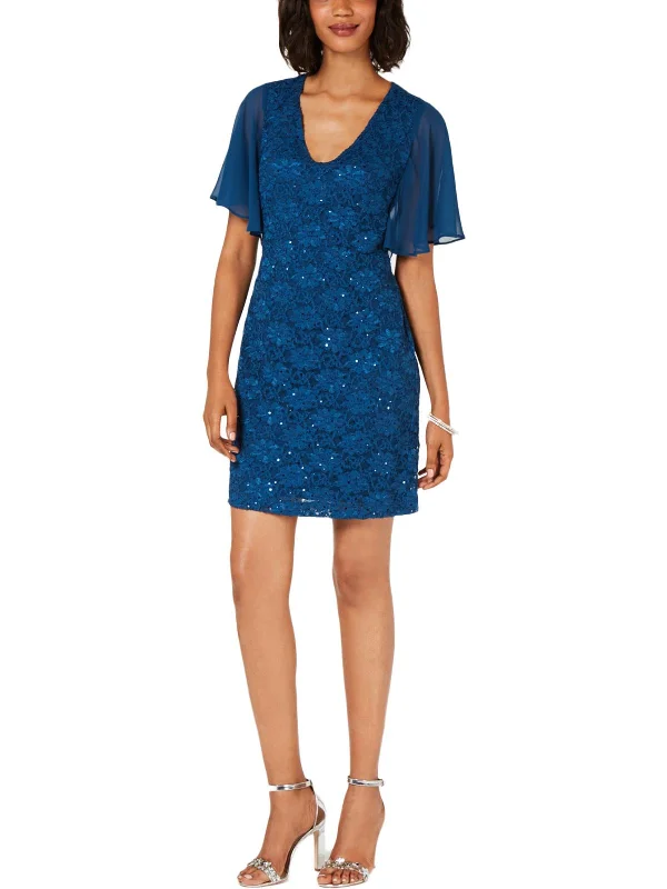 Women's Workout Garments Womens Lace Sequined Cocktail Dress