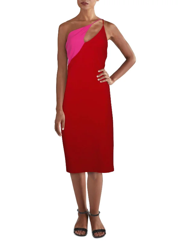 Vibrant Femme Fashion Womens Scuba Asymmetric Sheath Dress