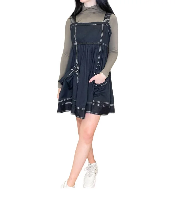 Timeless Elegance The Sutton Rose Square Neck Dress In Black