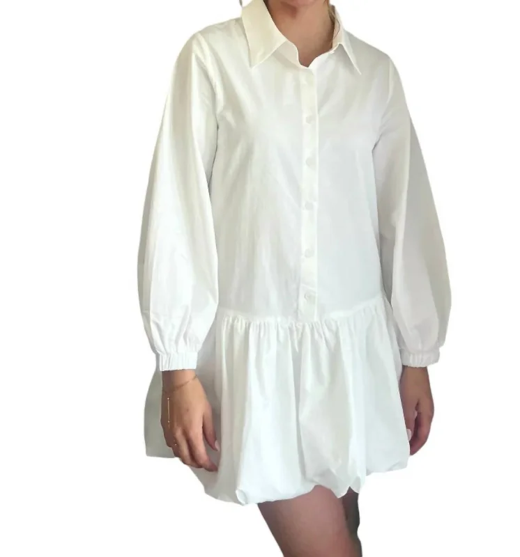 Women Clothes Impress Poplin Dress In White