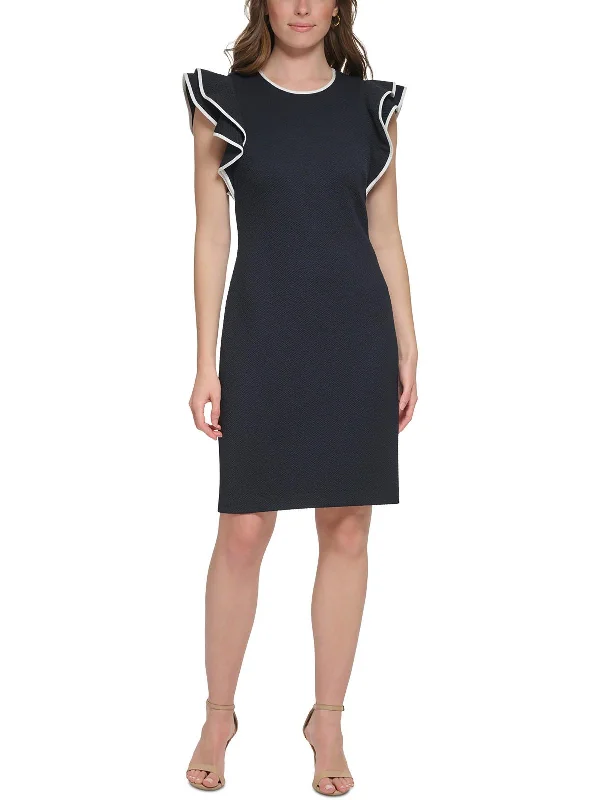 Sale Clearance Womens Quilted Jacquard Wear To Work Dress