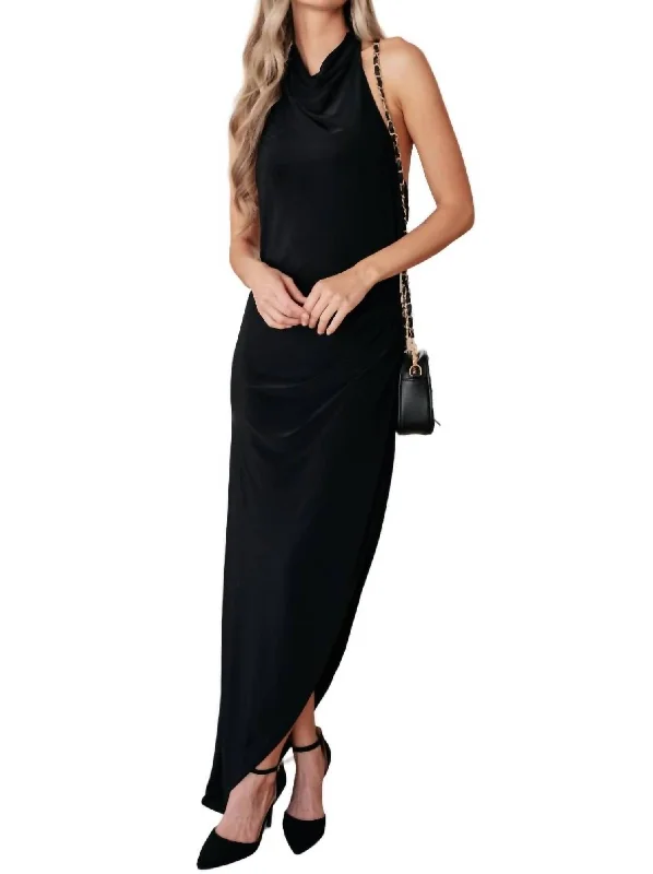 Women's Casual Outfit Table For Two Dress In Black