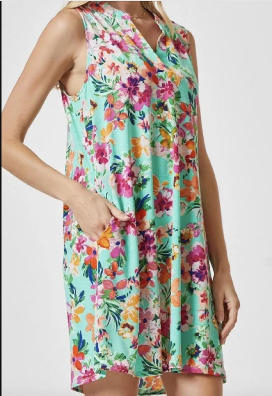 Sales For Clothes Summer Blooms Tank Dress In Mint