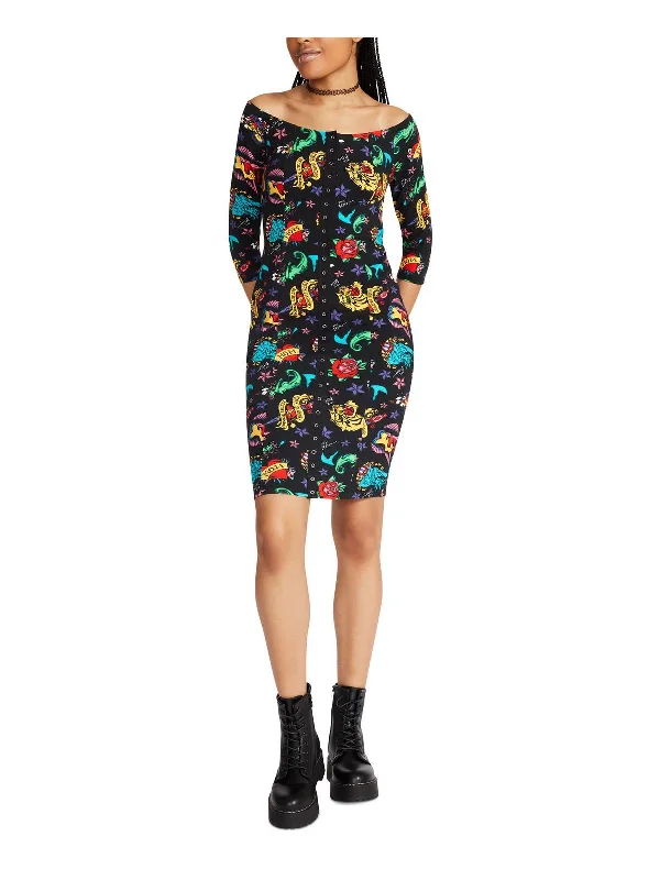 Trendy Boutique Online Womens Printed Knee Sheath Dress