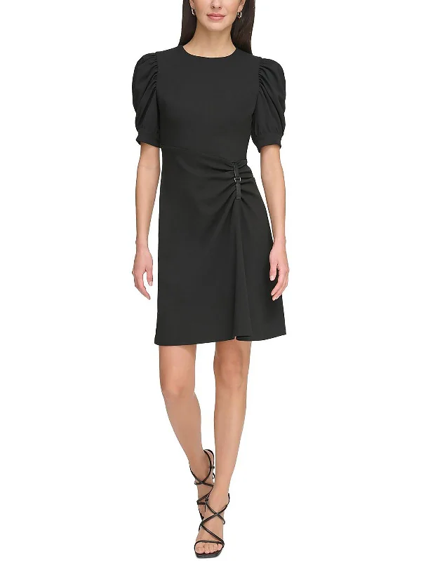 VIP Member Discount Womens Ruched Mini Sheath Dress