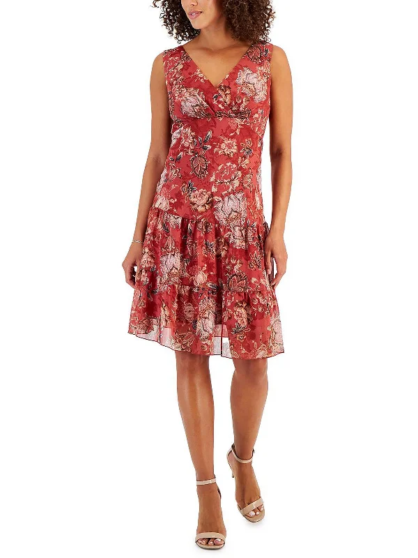 Modern Casual Clothing Womens Tiered Knee Length Sheath Dress