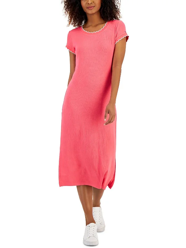 Casual Chic Clothing Womens Knit Ribbed Sheath Dress