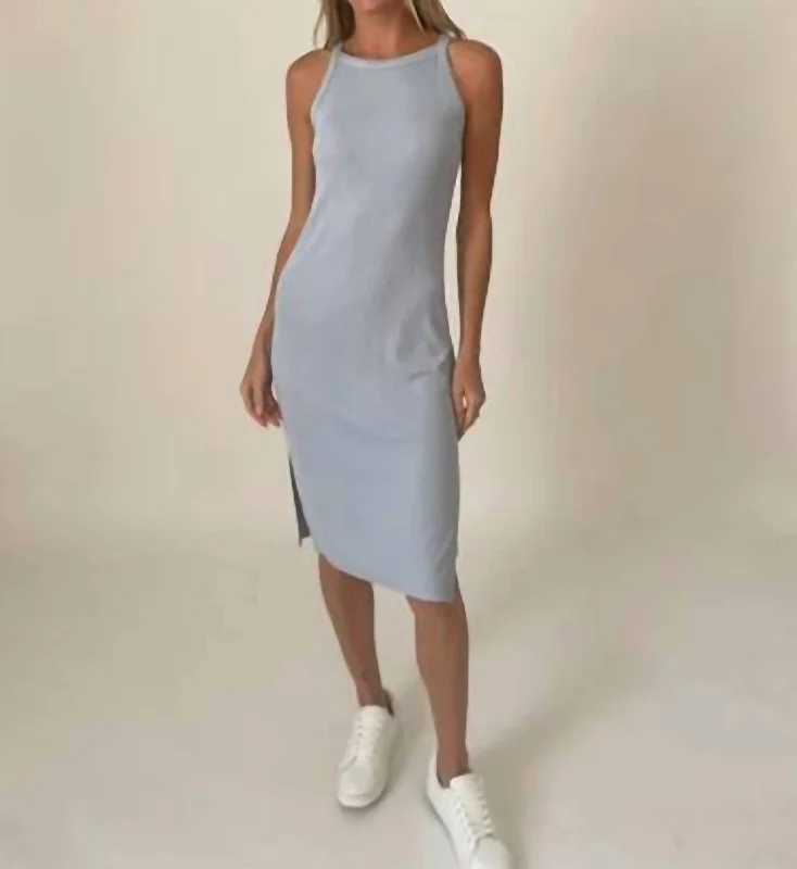 Women's Activewear for Exercise and Sports Caroline Ribbed Dress In Light Blue