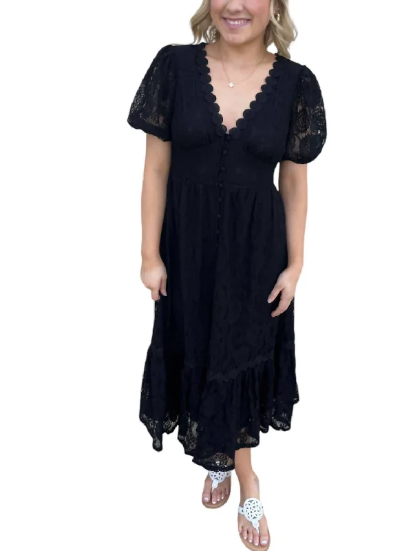Casual Fashion Chantilly Cutie Dress In Black