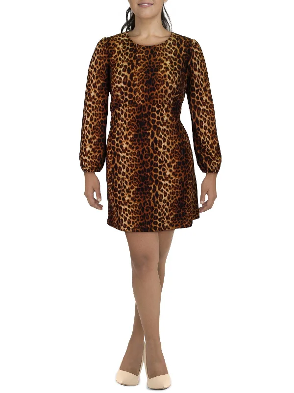 Women's Outerwear for All Weather Conditions Plus Womens Animal Print Polyester Cocktail Dress