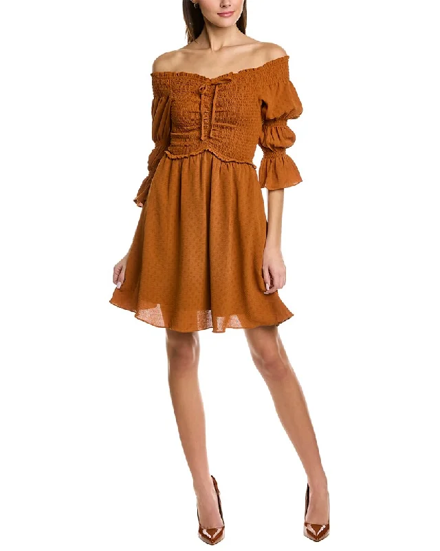 Women Wear Boutique BCBGeneration Off-The-Shoulder A-Line Dress
