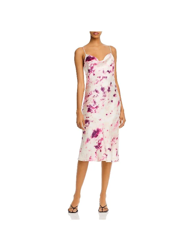 Fashion Essentials Womens Tie-Dye Adjustable Straps Slip Dress