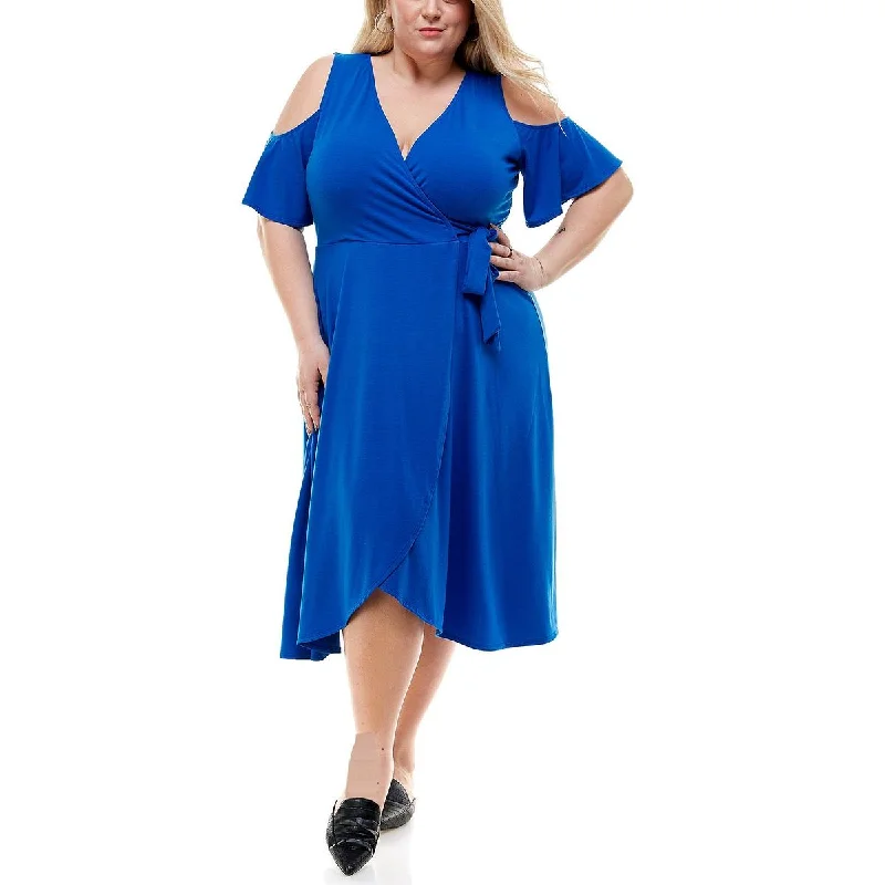 Stylish Dresses for Women Plus Womens Cold Shoulder Knee Fit & Flare Dress