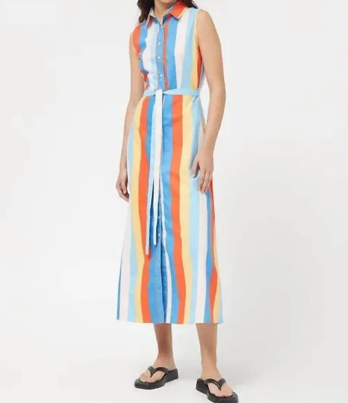 Women's Night-Out Outfit Wide Stripe Dress In Multi