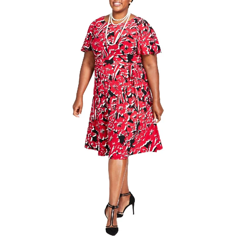 Women's Clothes for All-Day Comfort and Style Womens Knee-Length Printed Fit & Flare Dress