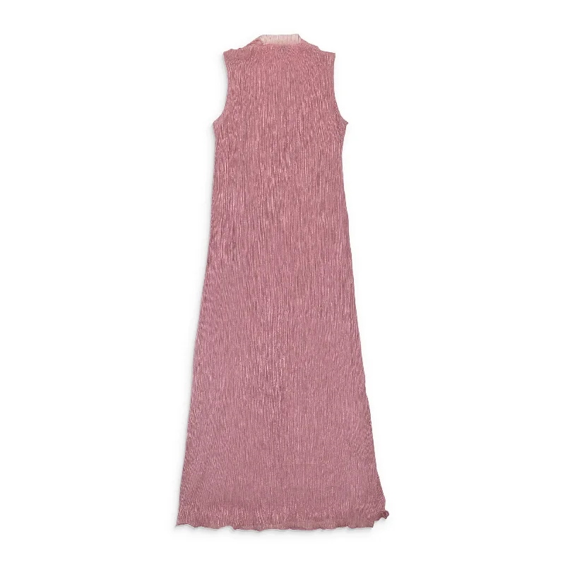 Fashion Women's Clothing CALLIPYGIAN PLEATED LUREX LIGHT?PINK TANK DRESS