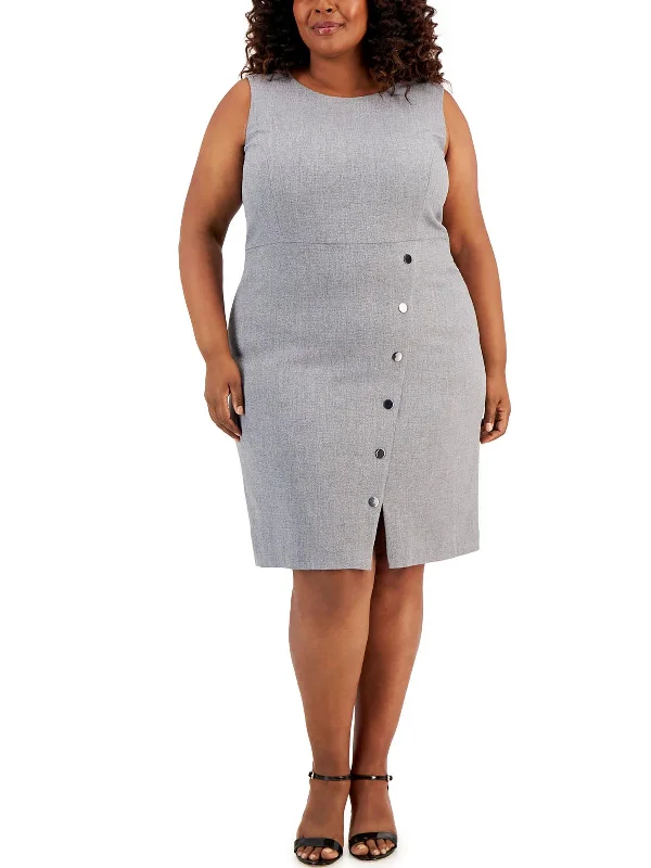 Online Boutiques Best Plus Womens Embellished Knee Length Sheath Dress
