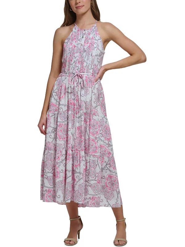 Affordable Women's Fashion Womens Paisley Polyester Halter Dress