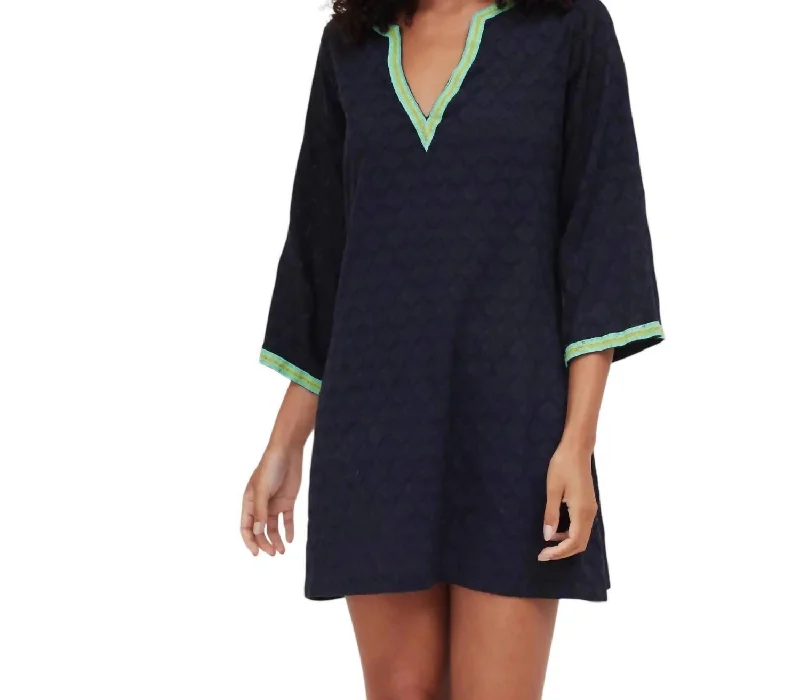 Women's Clothing Outfit Set Giovanna Jacquard Bell Sleeve Cover Up Dress In Black