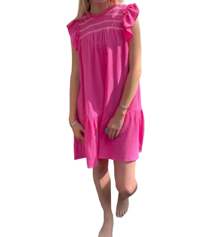 Women's Professional Garments Pressy Pink Dress In Hot Pink