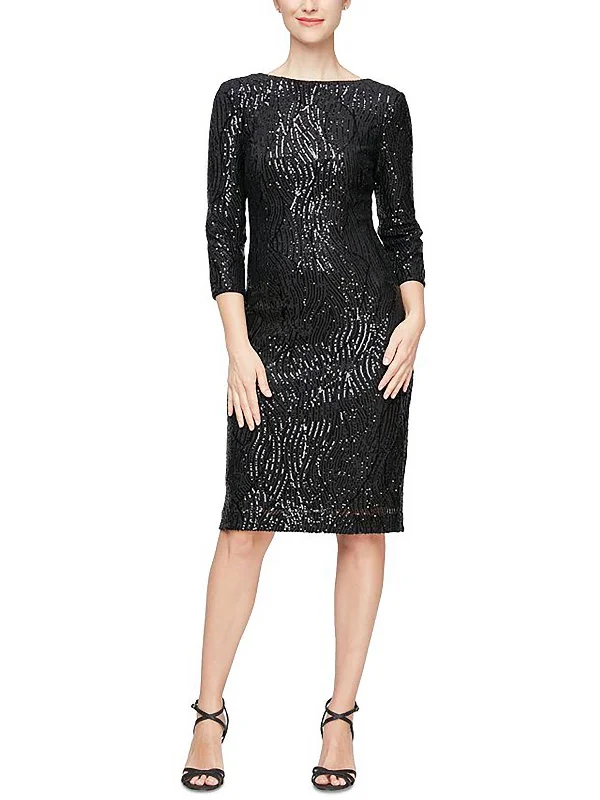Charming Women's Clothes For Special Events Womens Sequined Above Knee Sheath Dress
