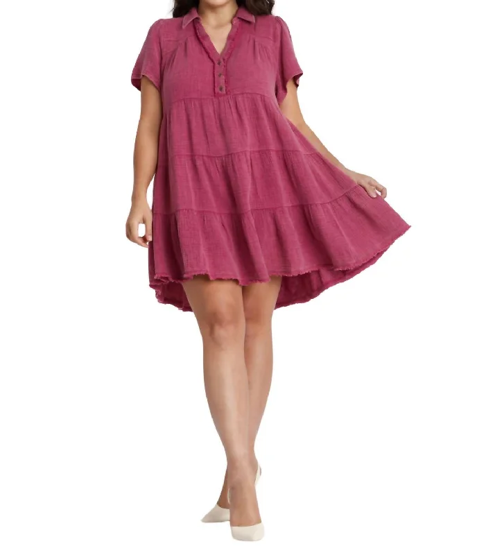 Casual Women's Clothing Curvy Make Me Forget Dress In Raspberry
