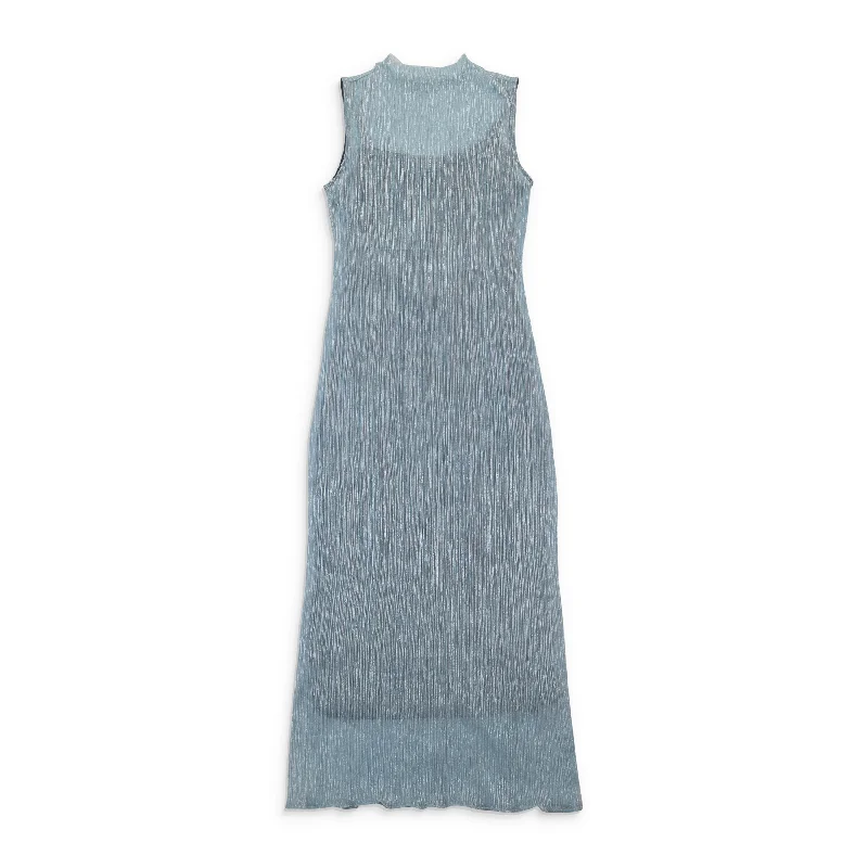 Outfits For Girls CALLIPYGIAN PLEATED LUREX LIGHT?BLUE TANK DRESS