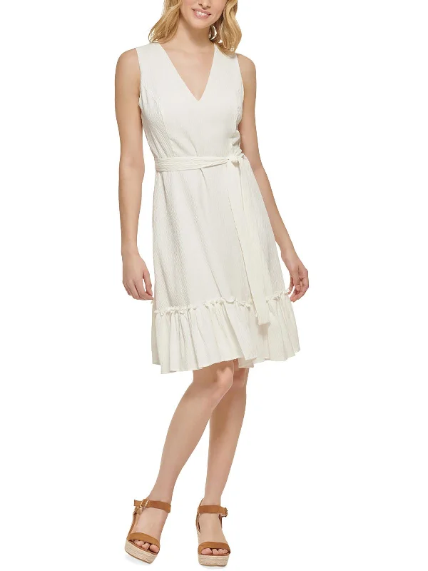 Plus Size Women's Fashion and Clothing Womens Smocked Knee-Length Fit & Flare Dress